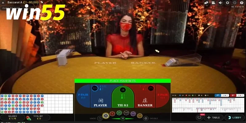 Theo dõi Baccarat cầu đôi Win55 như thế nào?