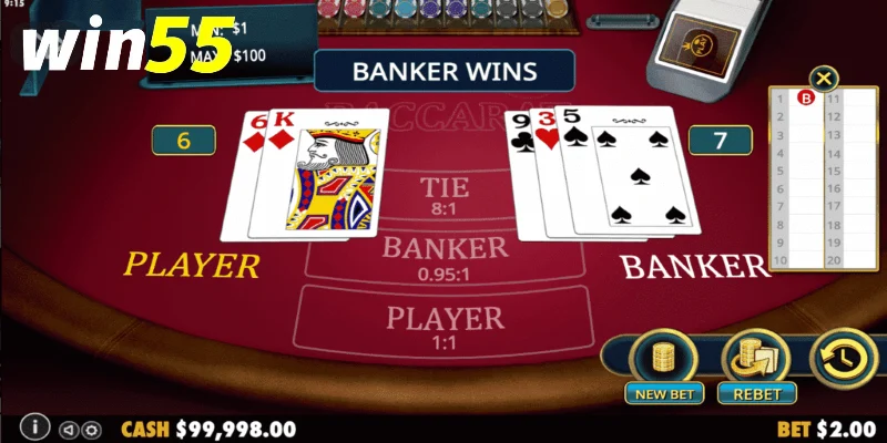 Baccarat cược đôi Win55 – Cách chơi và lưu ý khi chọn cửa đôi 3 Cách xác định đôi trong Baccarat